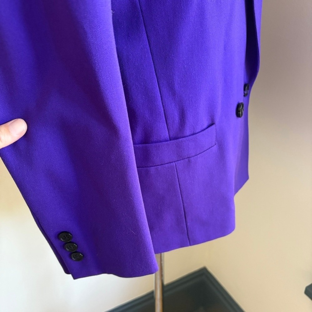 Christian Dior The Suit 1980's Purple Suit Skirt Set Wool Size 8 Purple Power - Picture 5 of 16